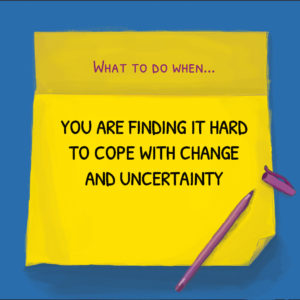 Image of the first page of the post-it note resource on change and uncertainty, demonstrating what the whole resource will look like when downloaded. You can click on this image to download the full resource.