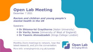 Advert for the December 2021 Open Lab meeting
