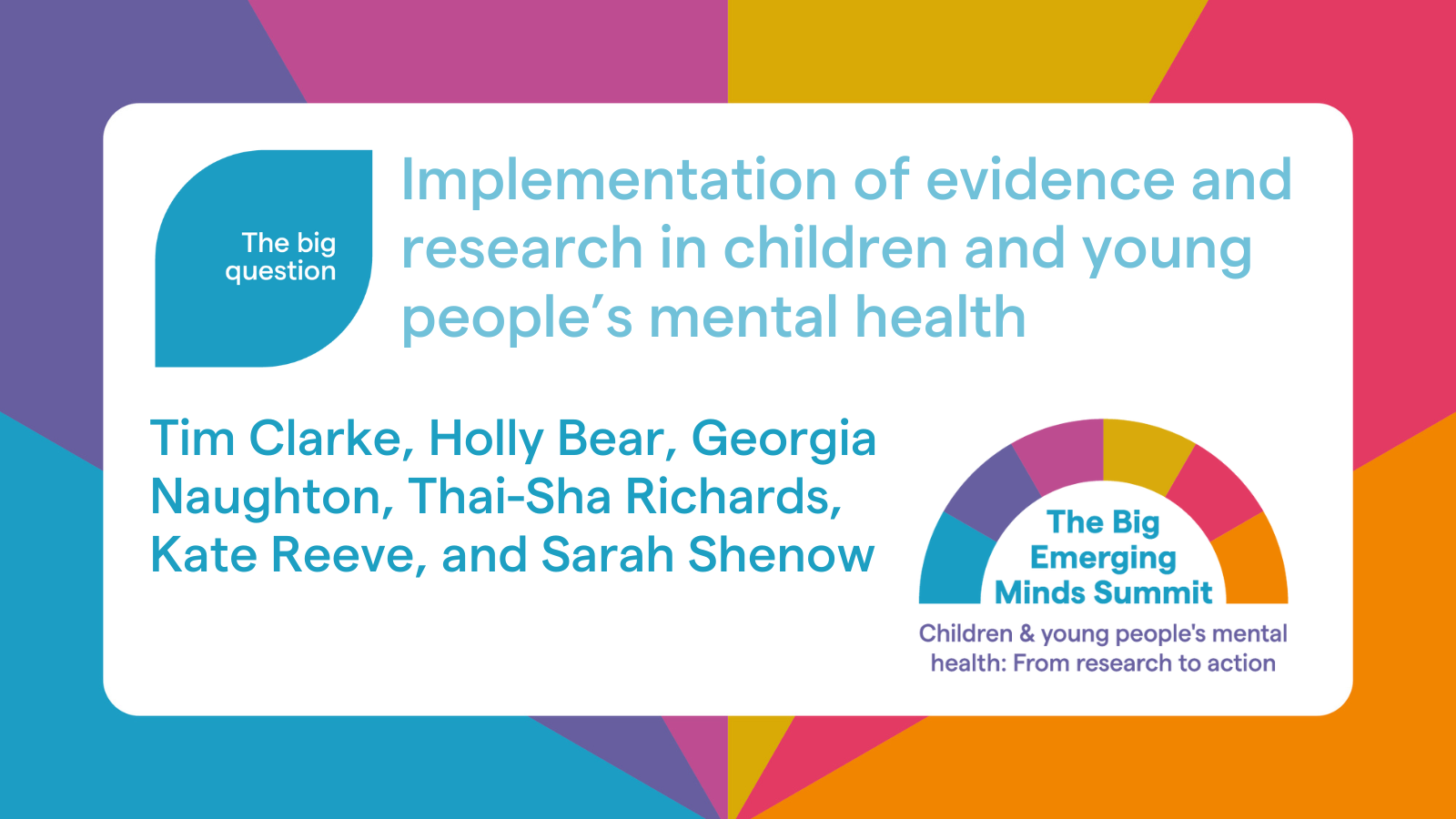 Implementation of evidence and research in children and young people's mental health