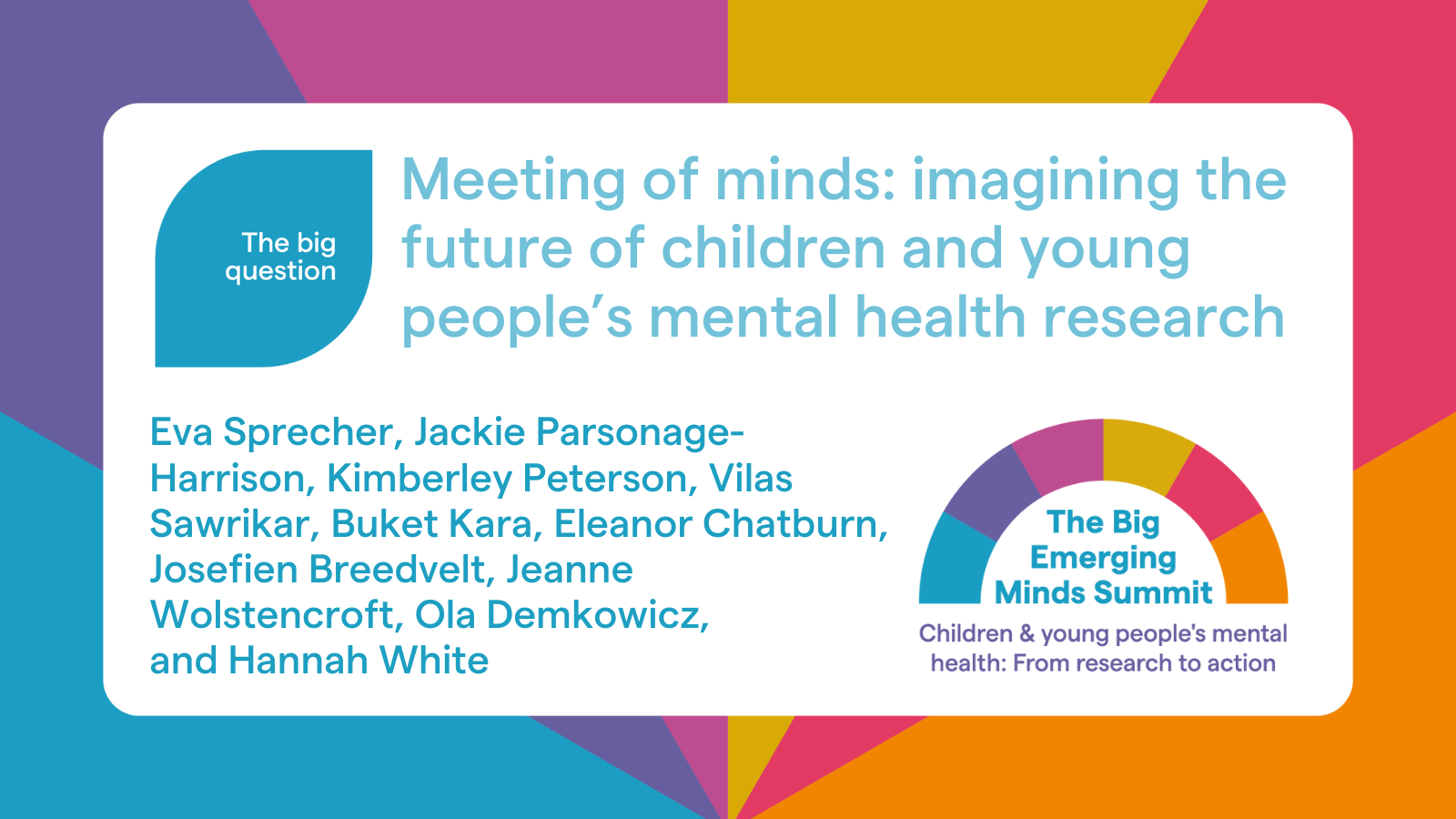 Meeting of minds: imagining the future of children and young people's mental health research